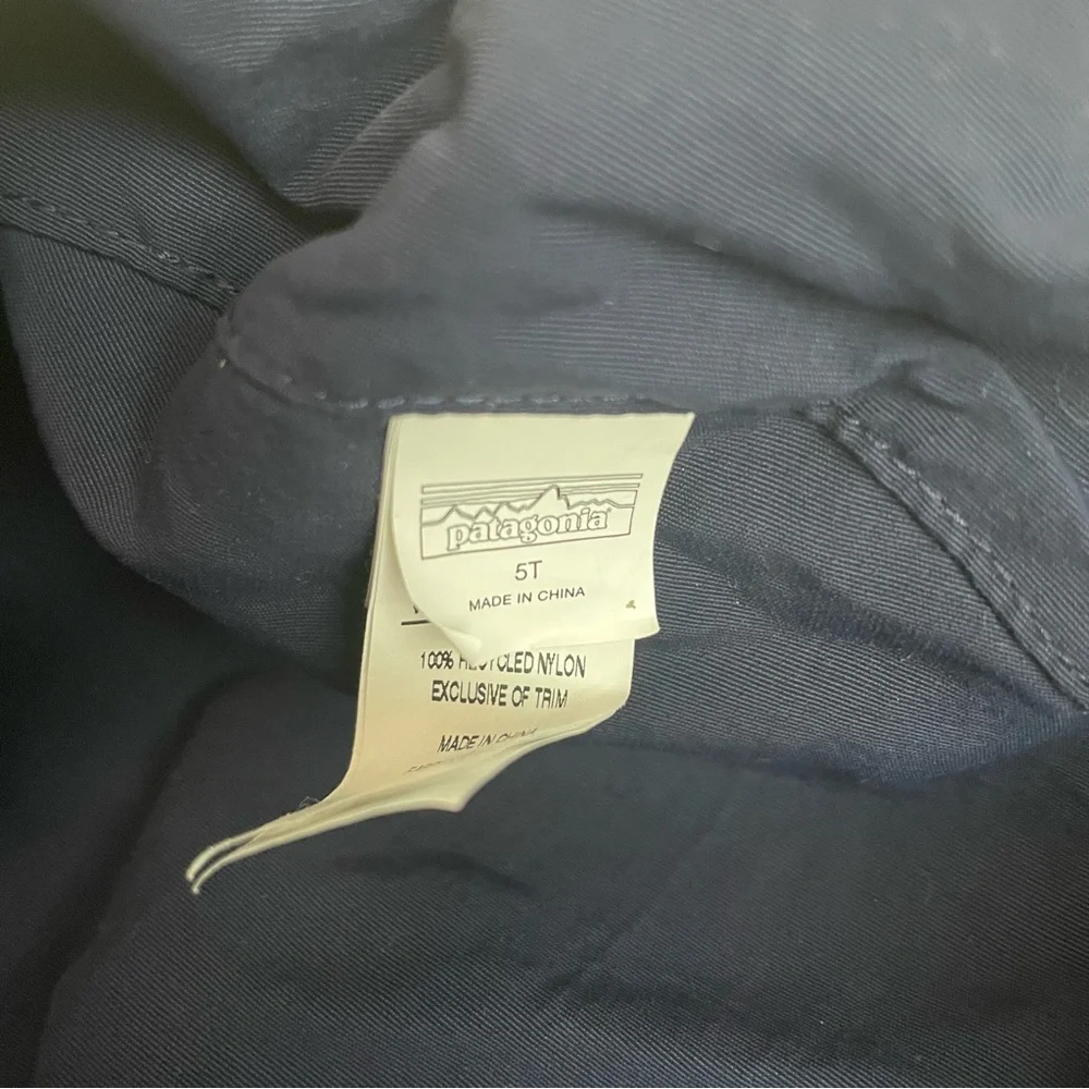 Patagonia Navy and White Patterned Kids Sun Hat